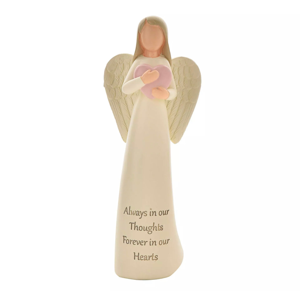 THOUGHTS OF YOU ANGEL FIGURINE - ALWAYS IN OUR HEARTS