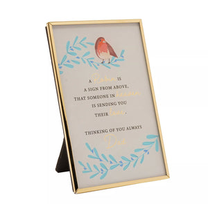 THOUGHTS OF YOU GLASS PLAQUE ROBIN