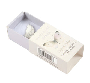 WHITE HOWLITE BUTTERFLY KEEPSAKE TOKEN