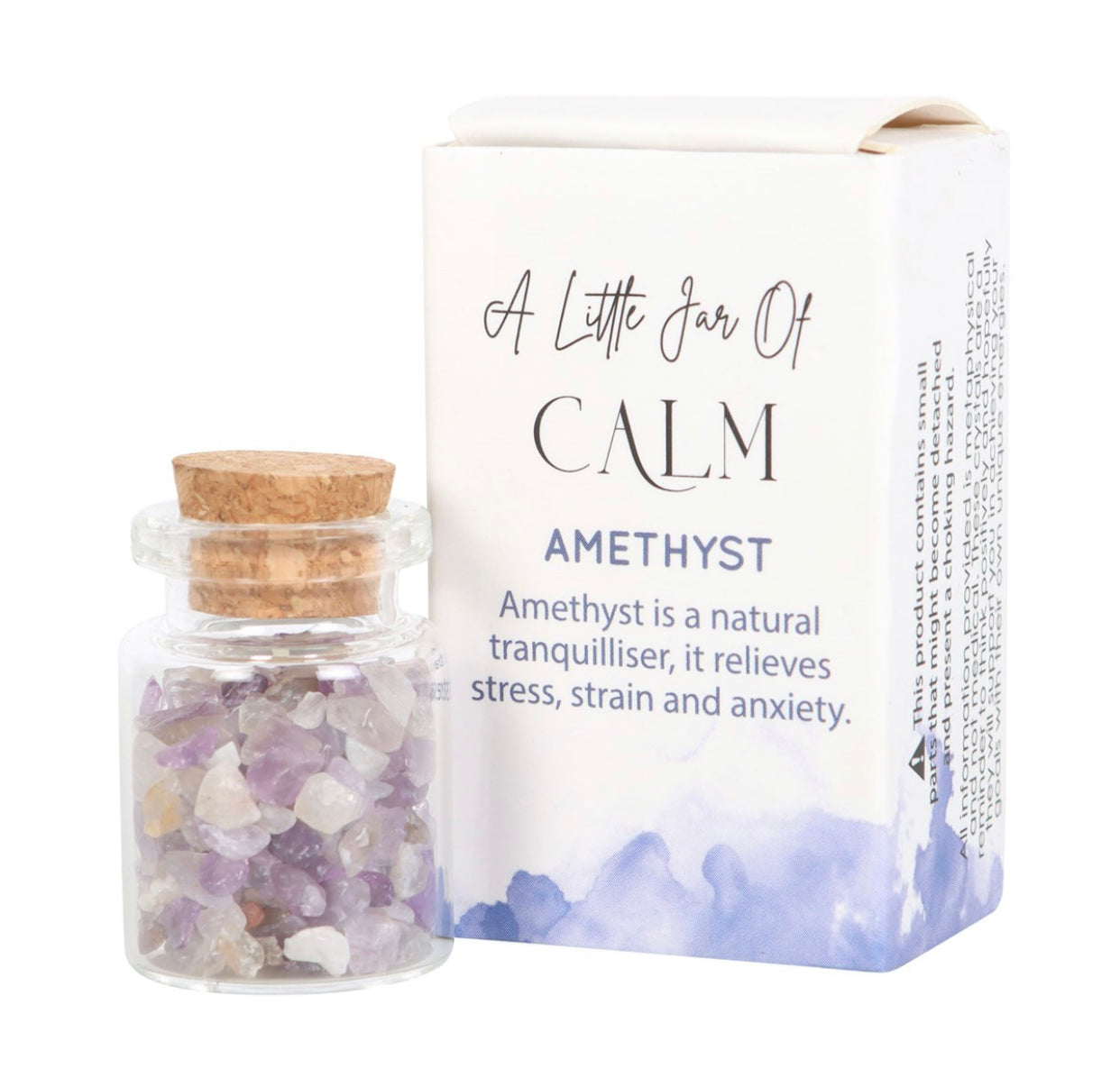 JAR OF CALM AMETHYST CRYSTAL IN A MATCHBOX