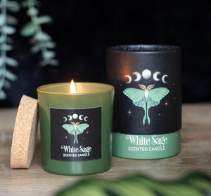 LUNA MOTH WHITE SAGE CANDLE