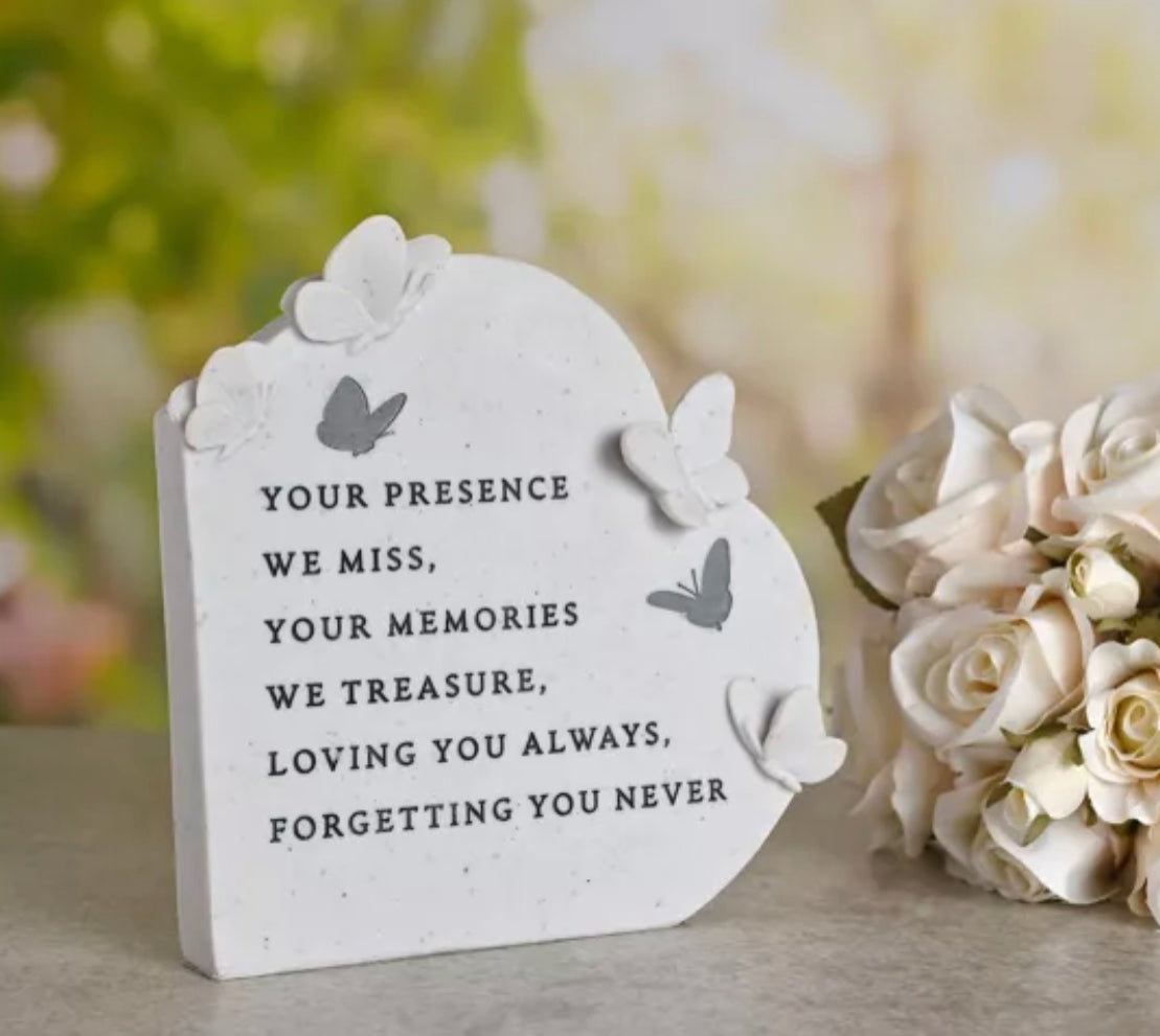 THOUGHTS OF YOU BUTTERFLY GRAVESIDE STANDING HEART - YOUR PRESENCE