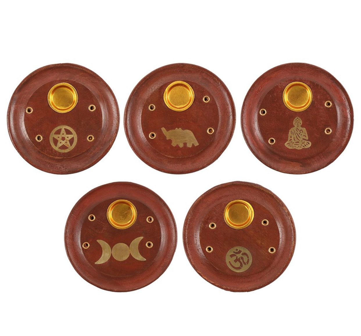 ROUND WOODEN INCENSE ASH CATCHER DESIGN VERY