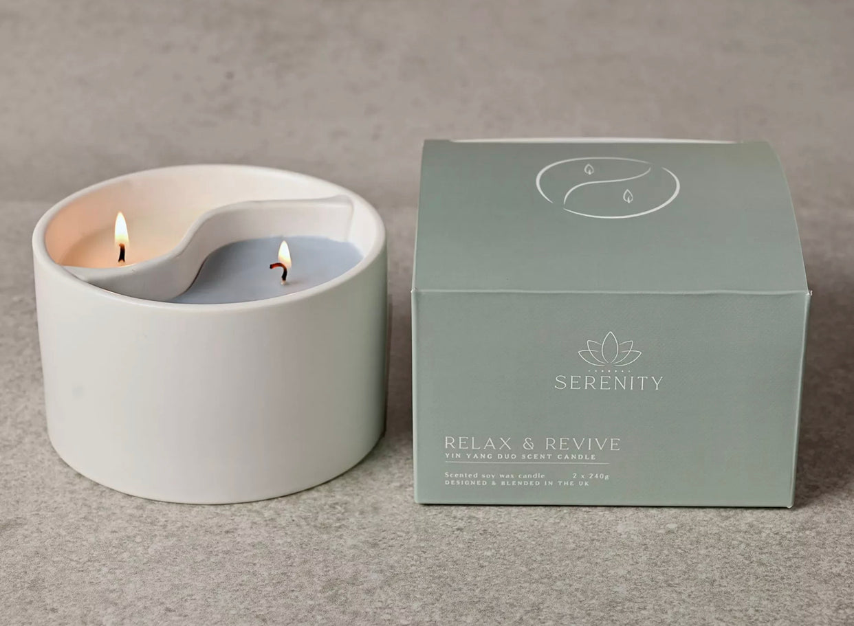 SERENITY YIN YAN RELAX & REVIVE CERAMIC CANDLE 650G