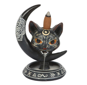 BLACK CAT MOON BACKFLOW INCENSE BURNER