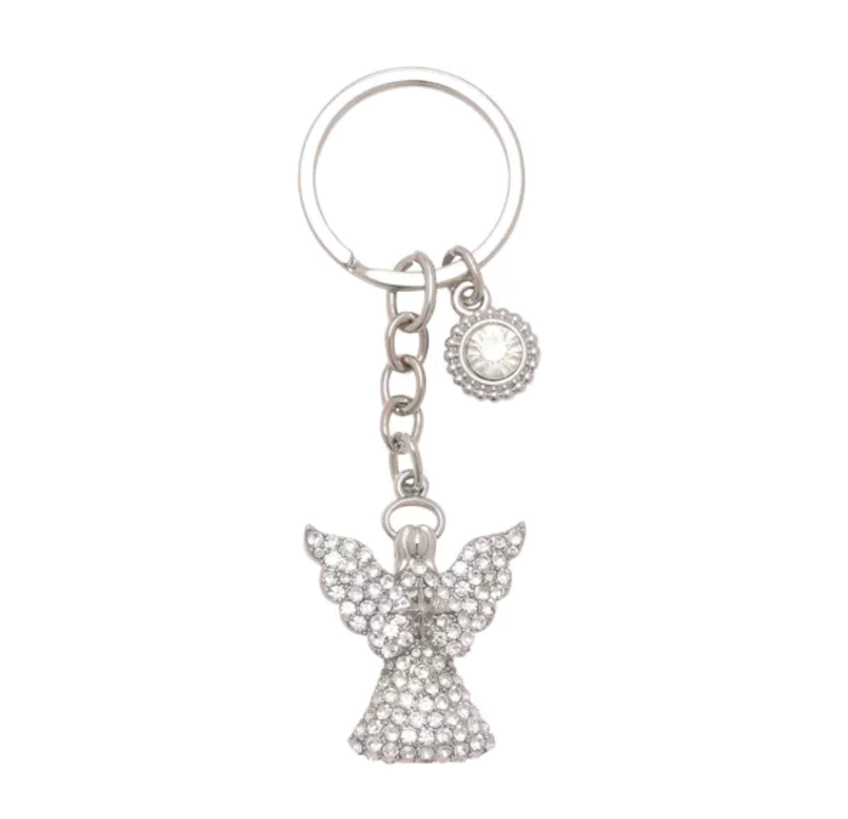 SOPHIA KEYRING - ANGEL WITH CLEAR CRYSTALS