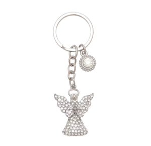 SOPHIA KEYRING - ANGEL WITH CLEAR CRYSTALS