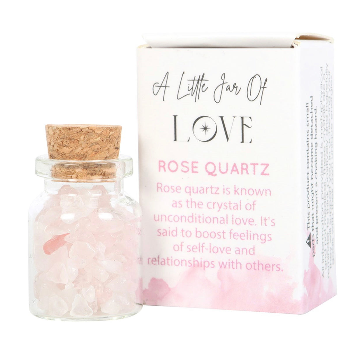 JAR OF LOVE ROSE QUARTZ CRYSTAL IN A MATCHBOX