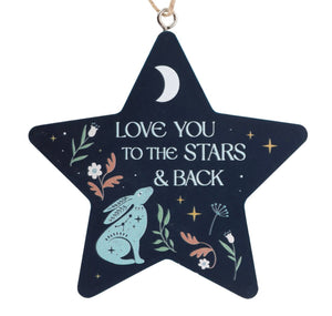 LOVE YOU TO THE STARS AND BACK HARE HANGING DECORATION