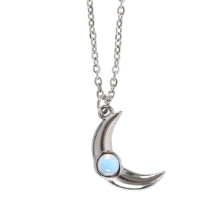 OPALITE CRESCENT MOON NECKLACE ON CARD