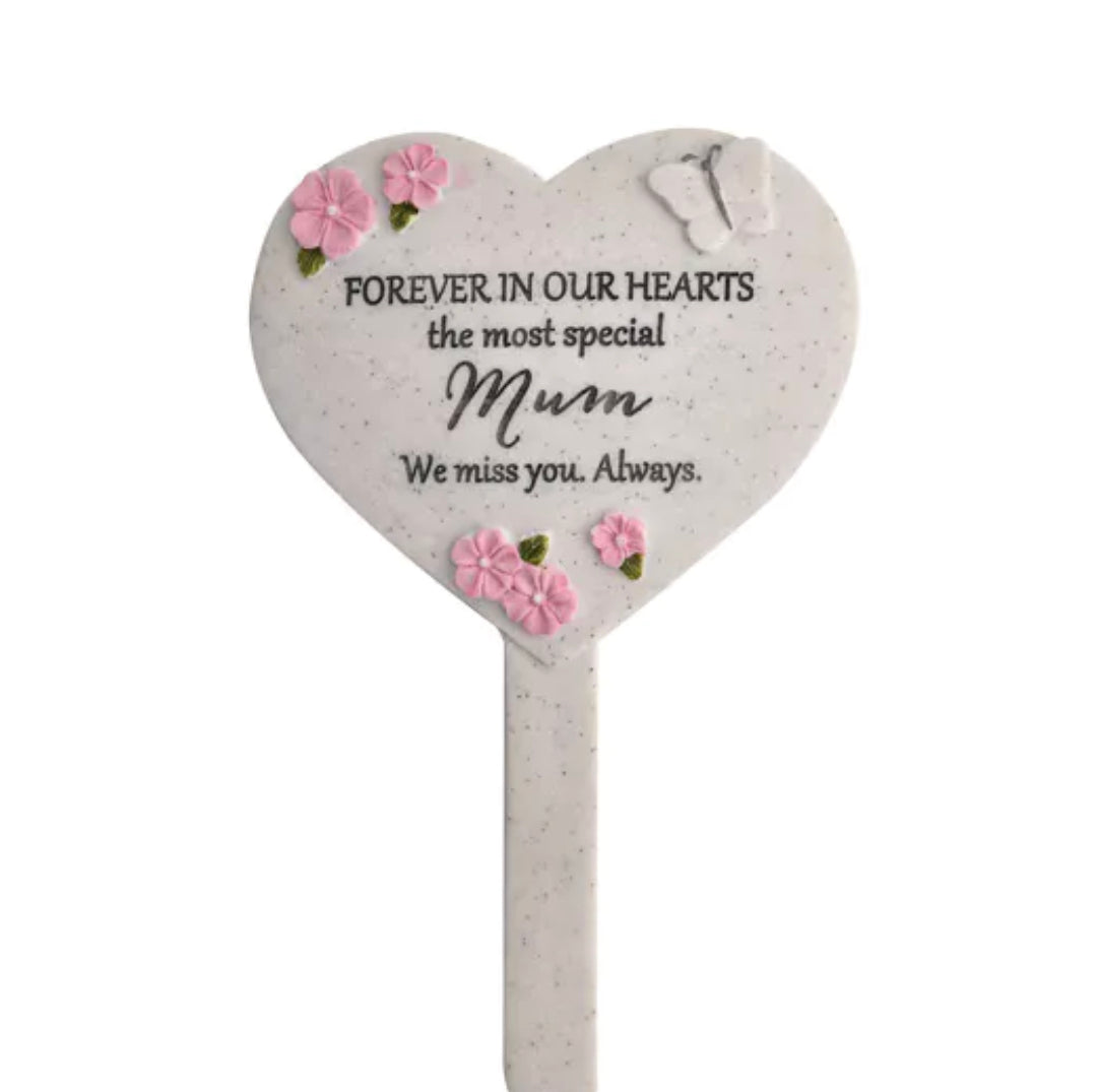 THOUGHTS OF YOU HEART GRAVESIDE STAKE - MUM