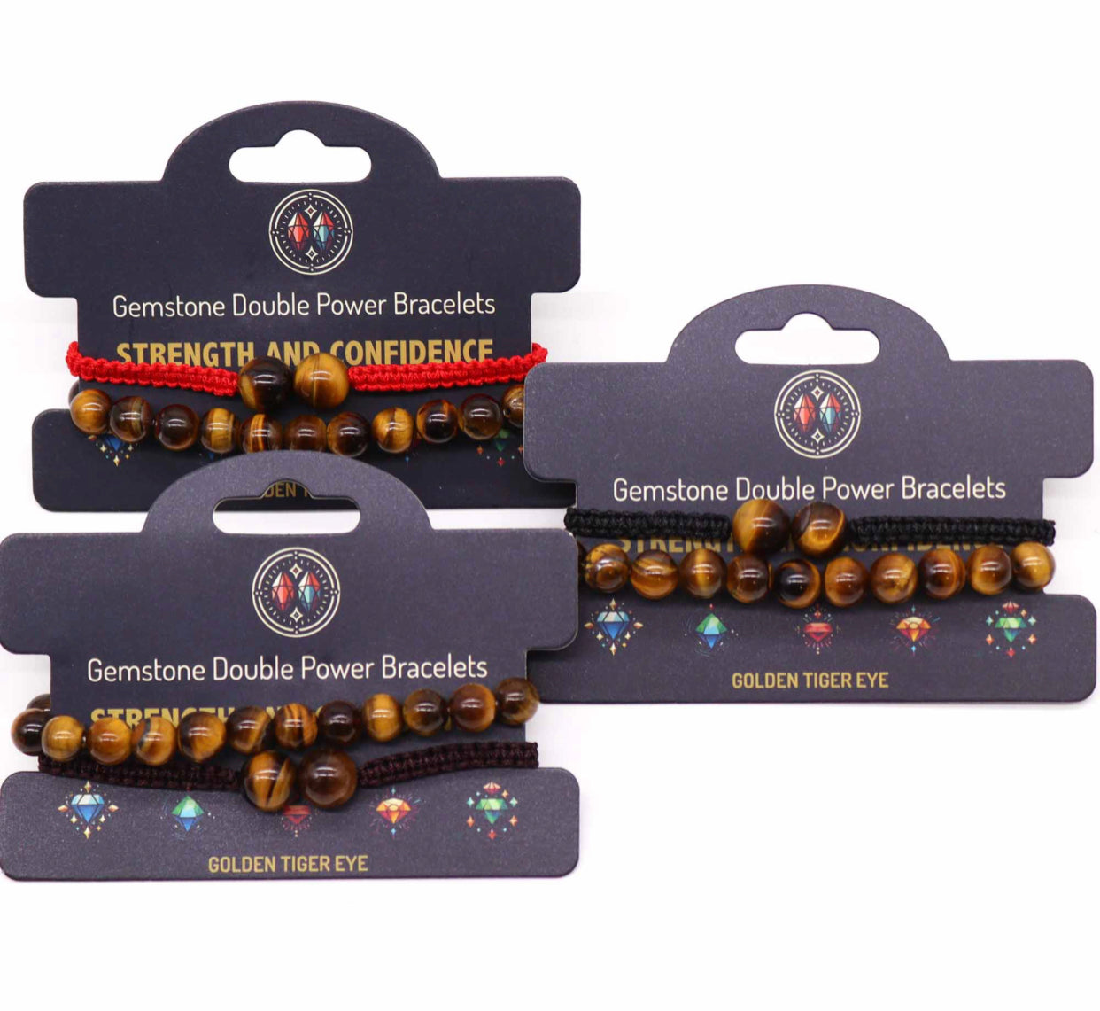 Gemstone Double Power Bracelets- Tiger Eye