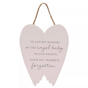 THOUGHTS OF YOU ANGEL WINGS HANGING PLAQUE LARGE