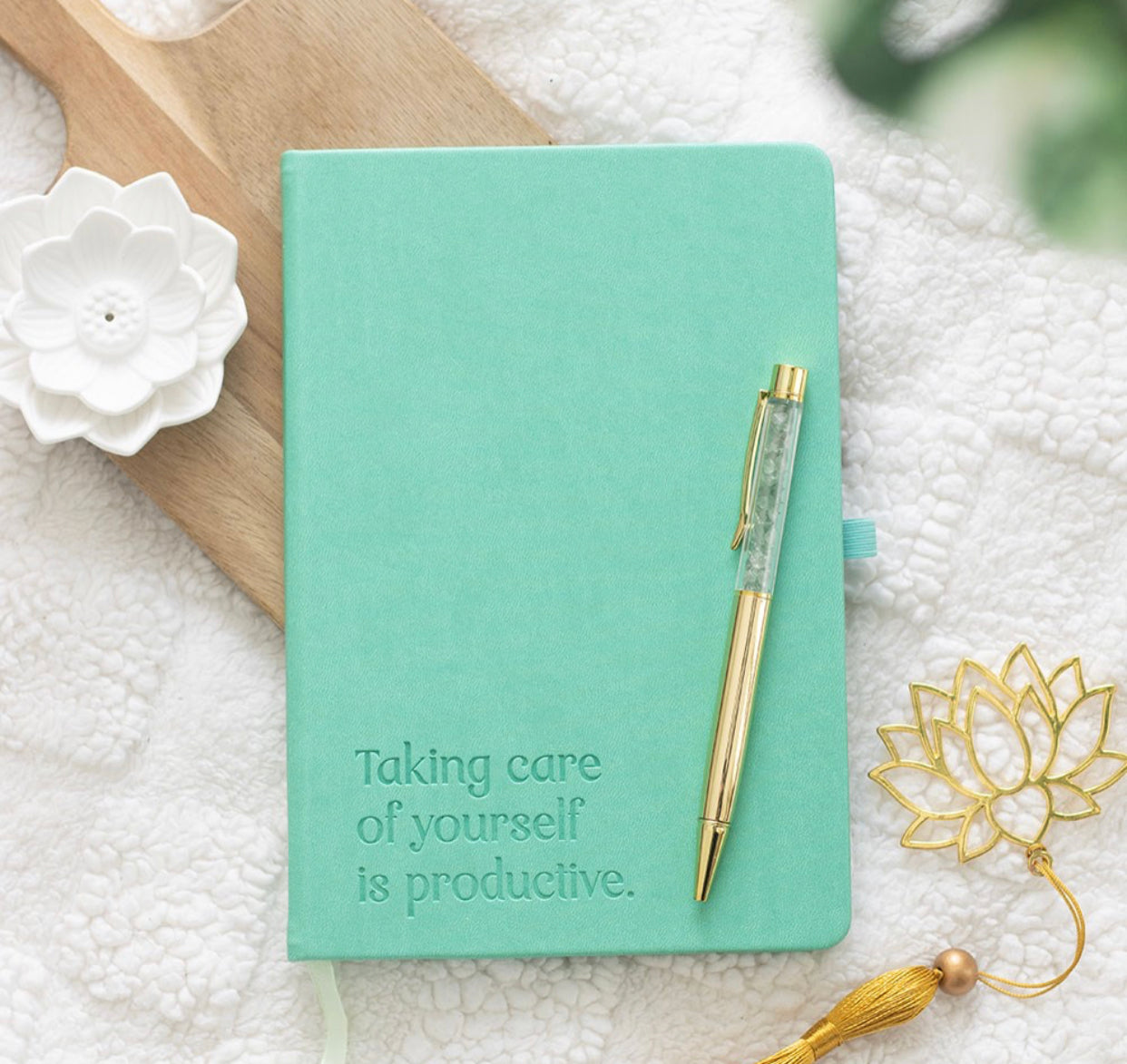 A5 WELLNESS JOURNAL WITH AVENTURINE PEN