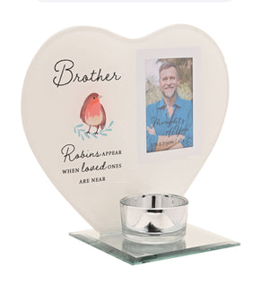 THOUGHTS OF YOU TEA LIGHT HOLDER WITH PHOTO robin
