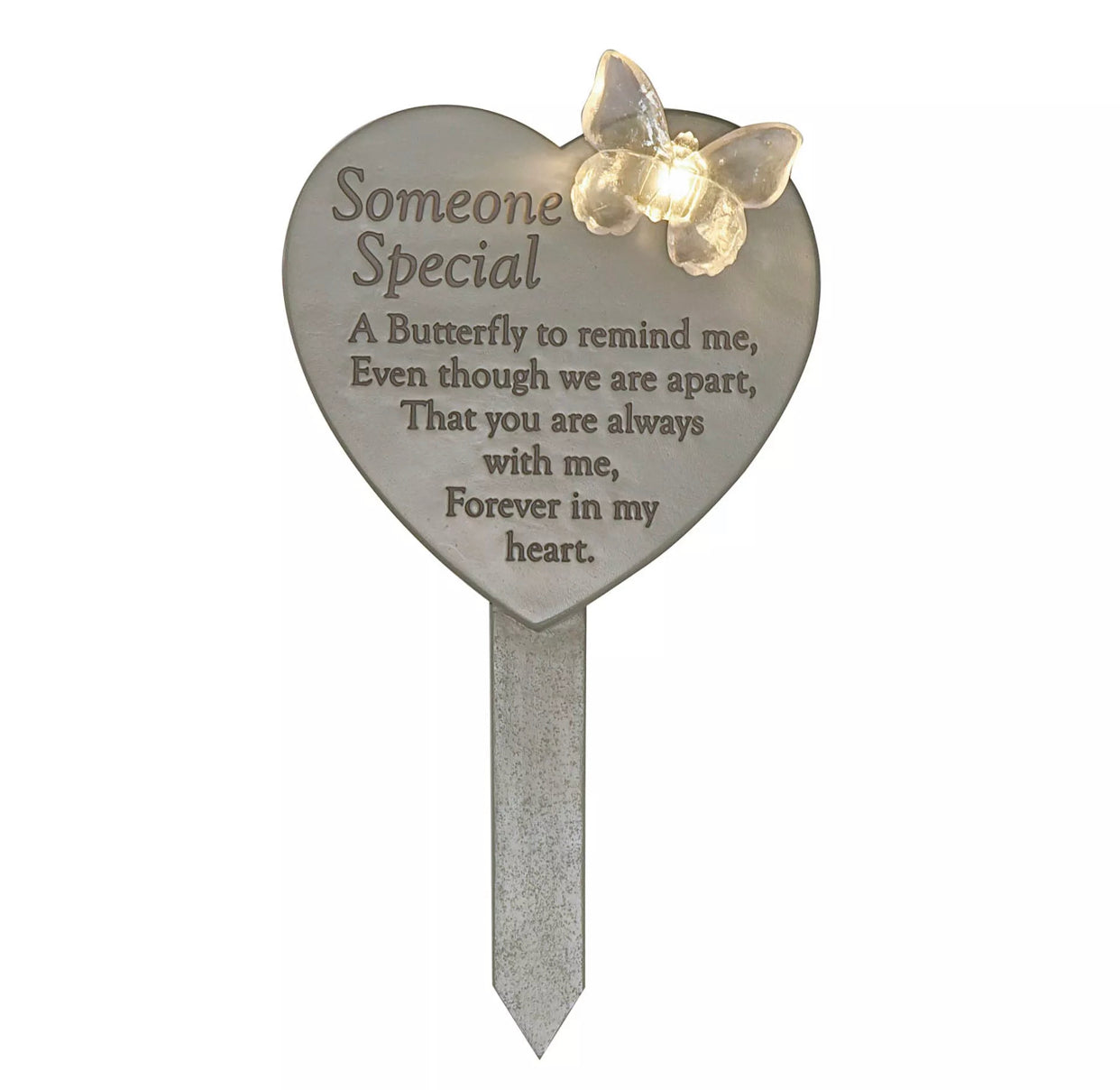 MEMORIAL SOLAR LIGHT UP HEART PLAQUE - SOMEONE SPECIAL