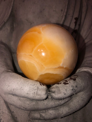 Yellow calcite sphere