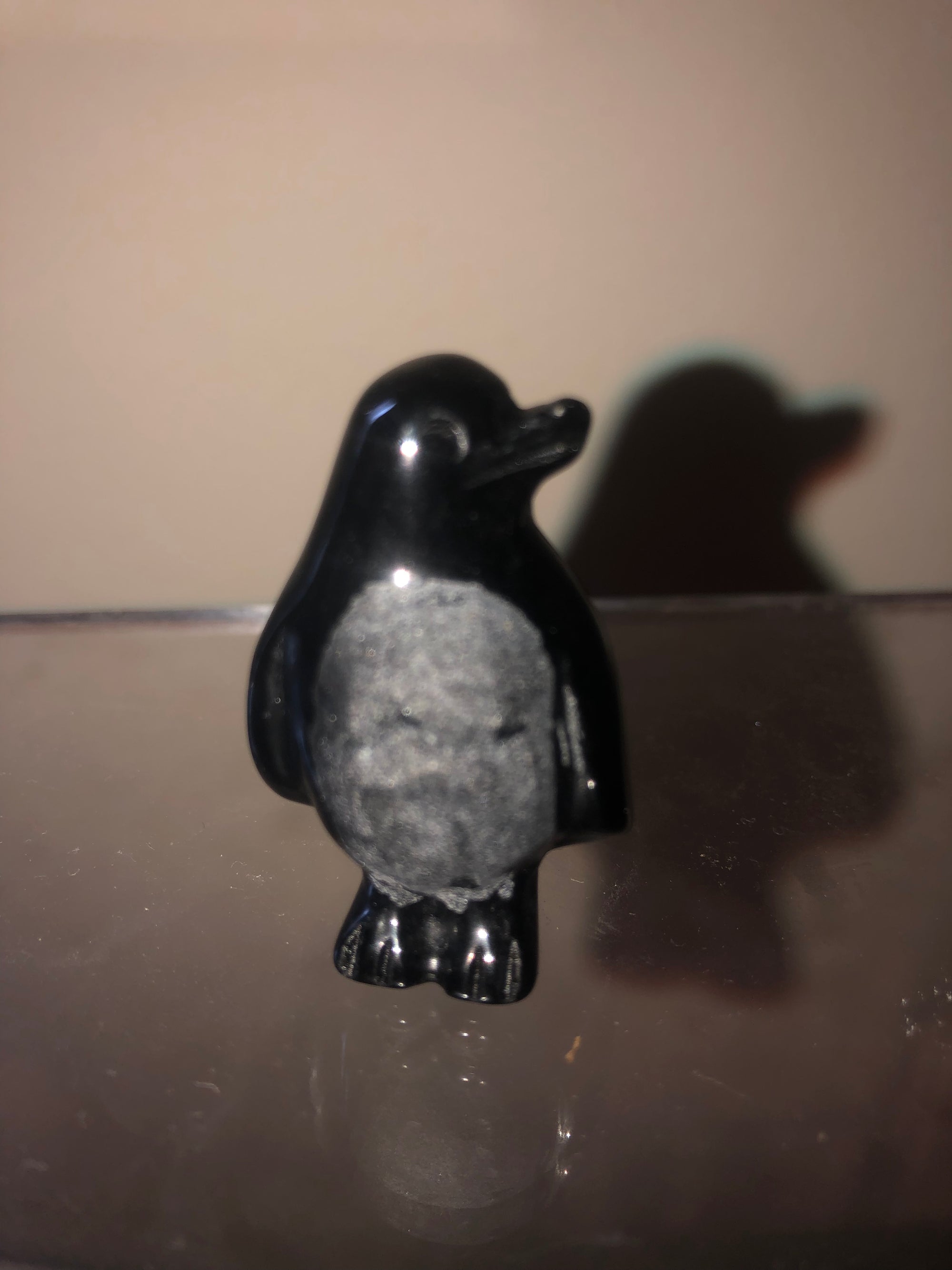 Black obsidian penguin