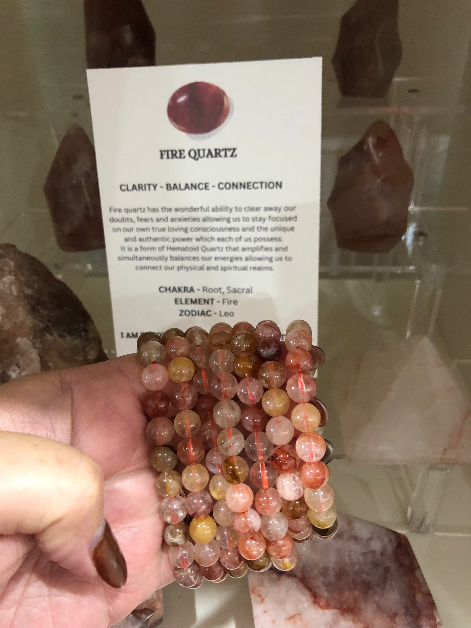 Fire Quartz with golden healer