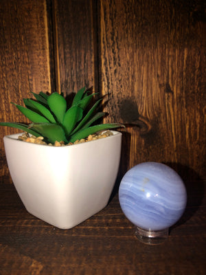 Blue lace agate mini sphere