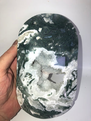 Large green moss agate