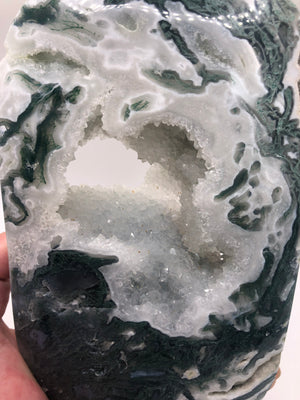 Large green moss agate