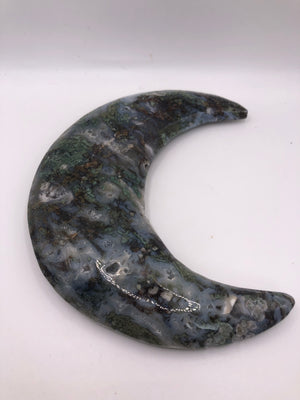 Green moss agate moons