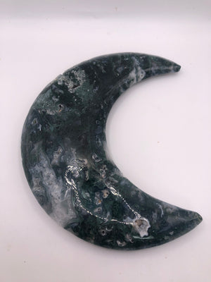 Green moss agate moons