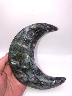 Green moss agate moons