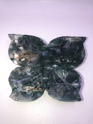 Green moss agate Butterfly bowl