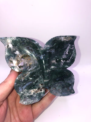 Green moss agate Butterfly bowl