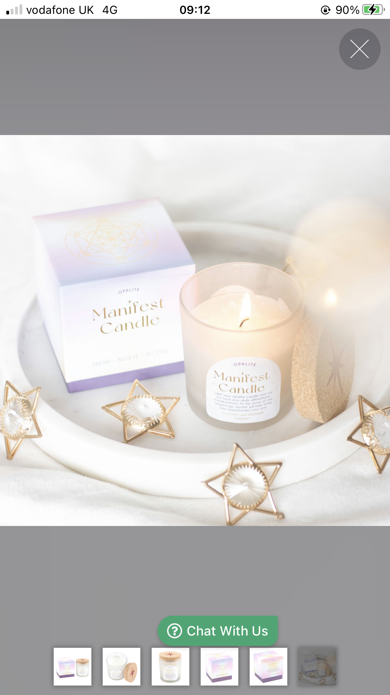 Opalite manifest candle