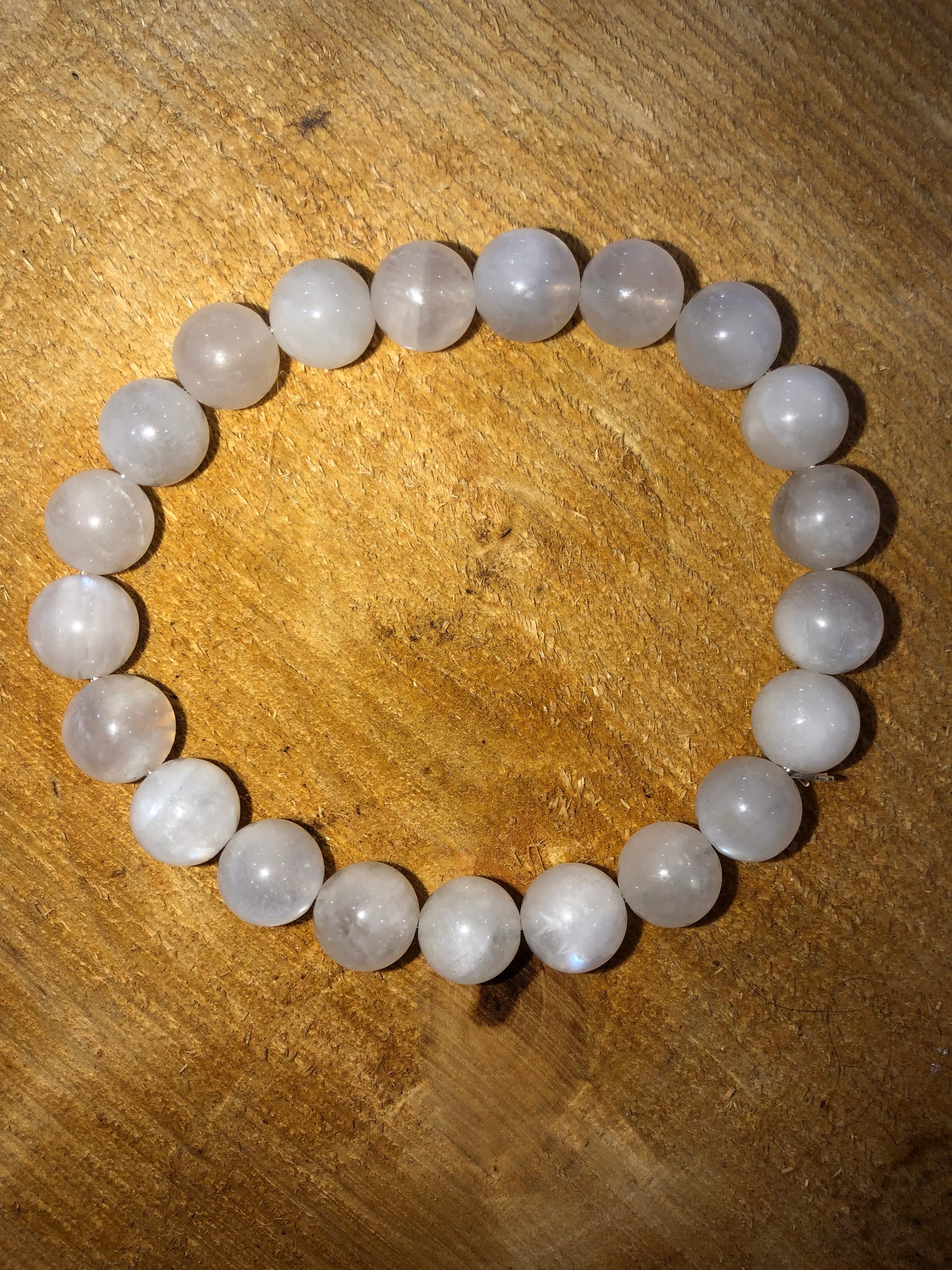 White moonstone with flash bracelet