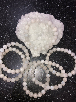 White moonstone with flash bracelet