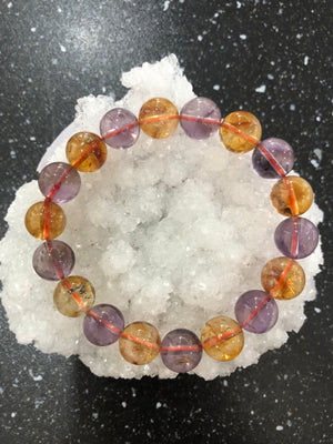 Amethyst and citrine chunky bracelet