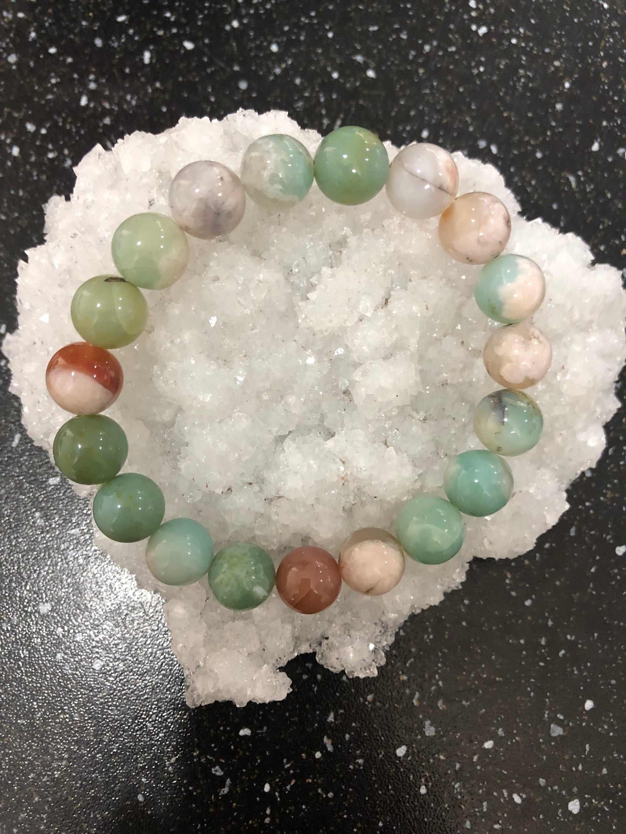 Chunky flower agate bracelet