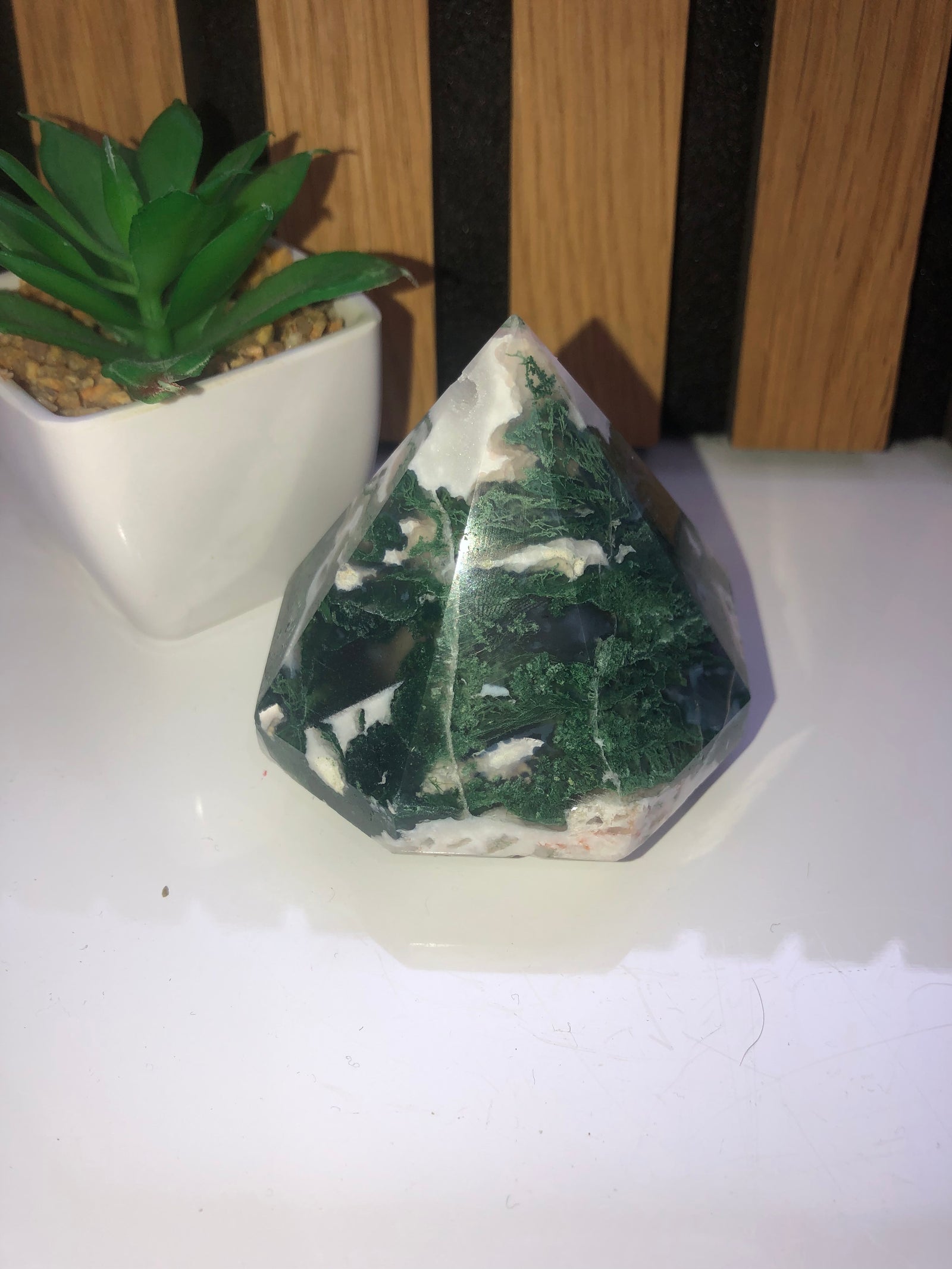 Green Moss agate diamond shape