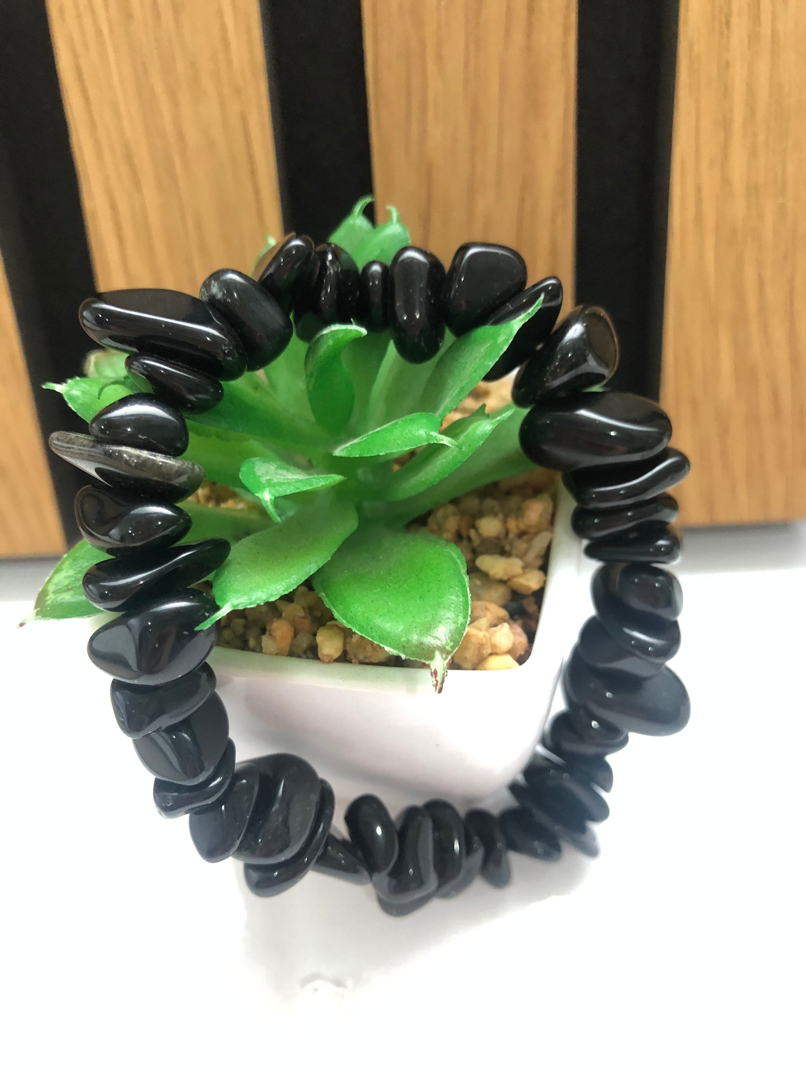 chip black obsidian bracelet