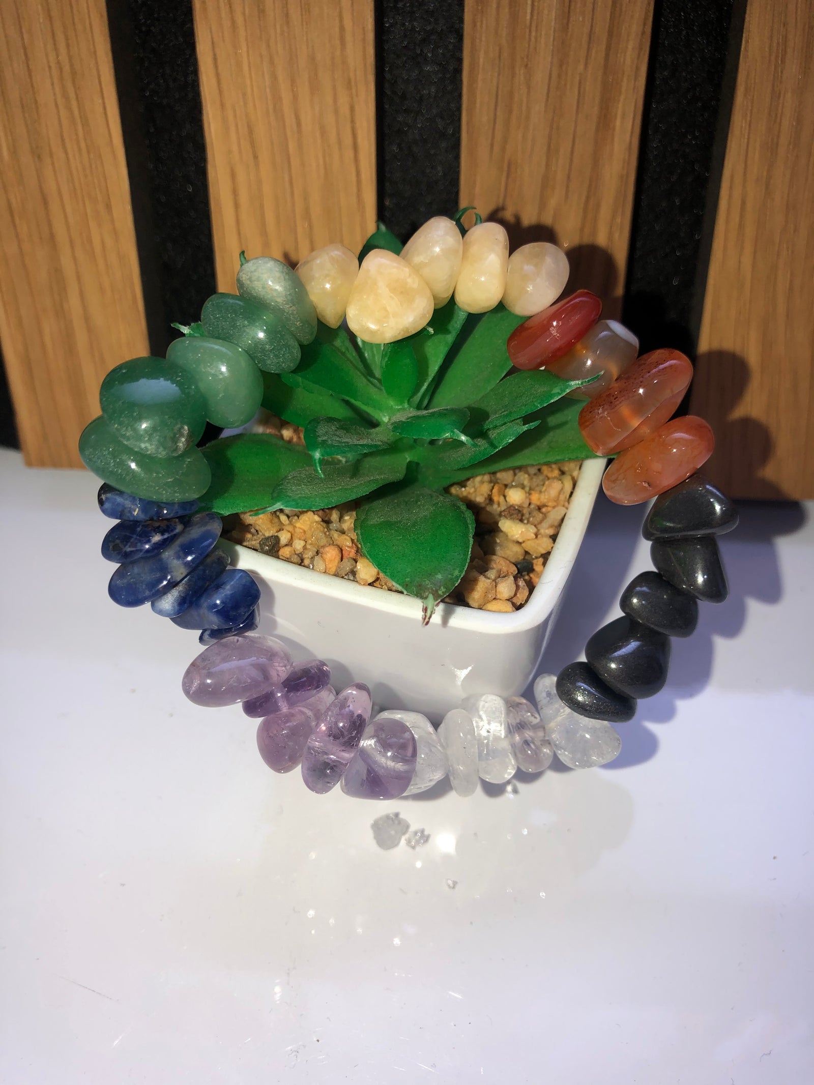 Chunky chip chakra bracelet