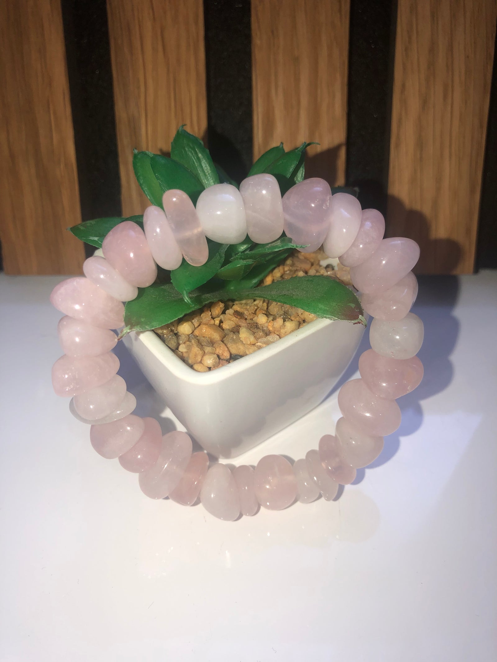 Chunky chip rose Quartz bracelet
