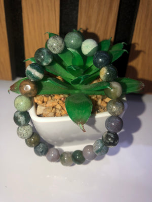 Green moss agate bracelet