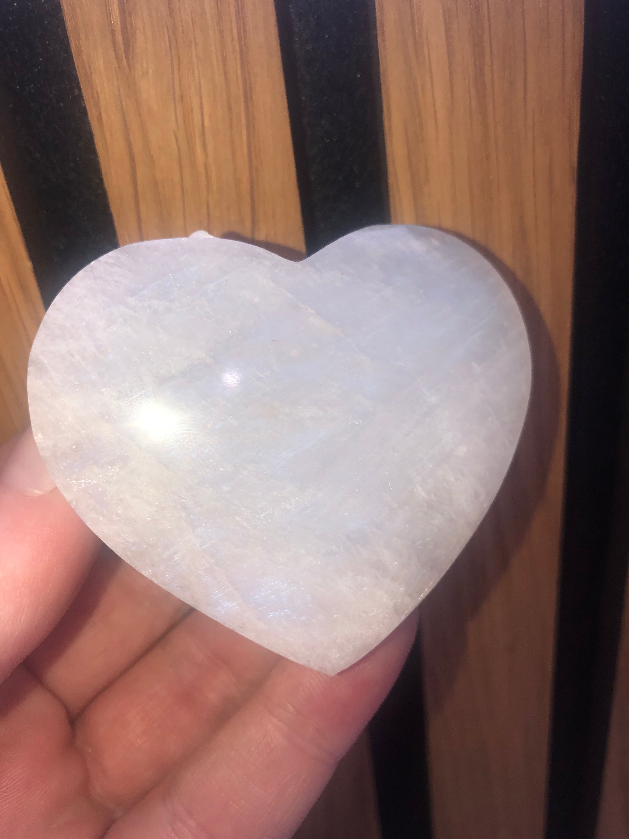 Moonstone heart with blue flash