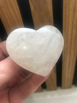 Moonstone heart with blue flash