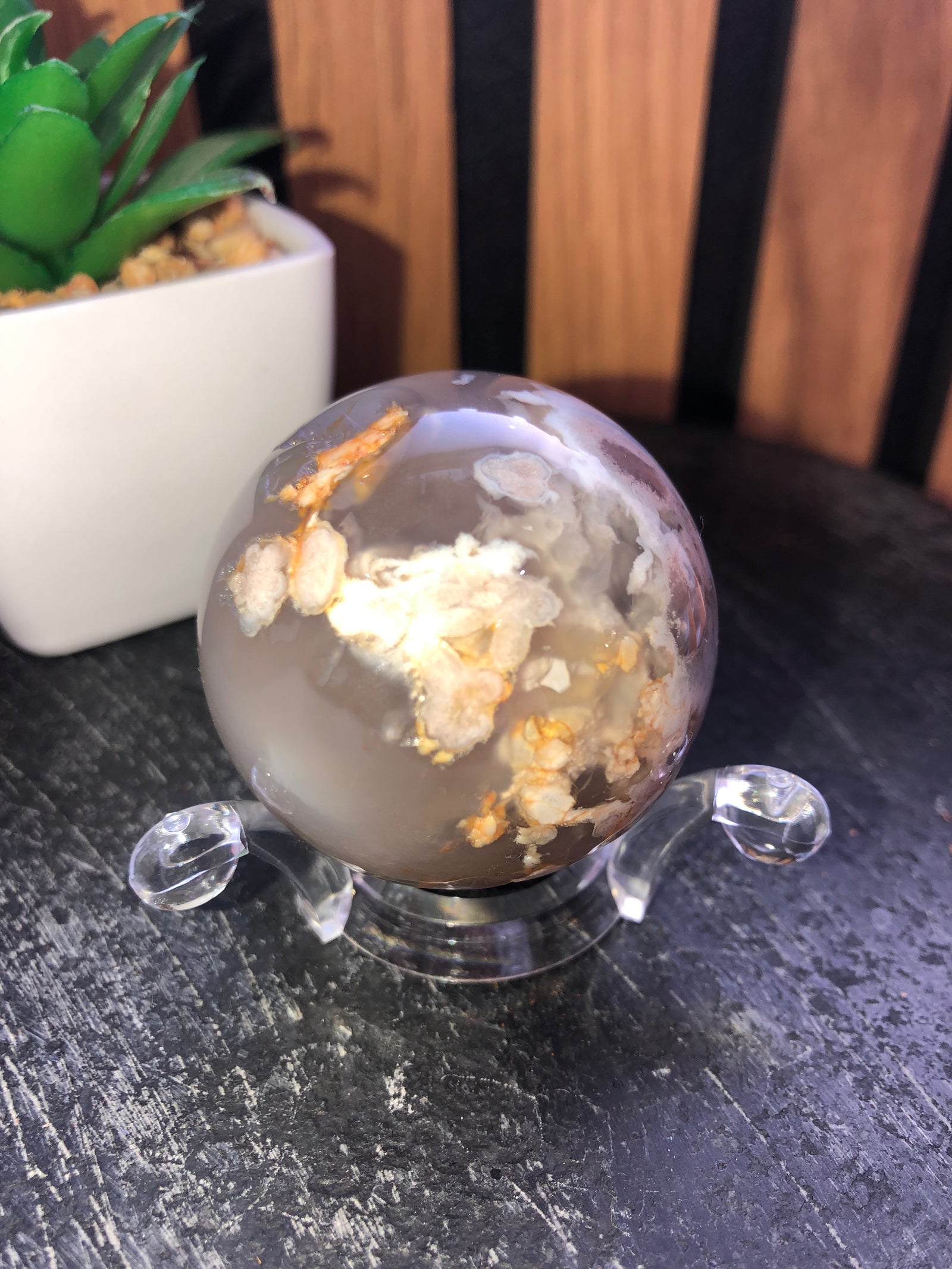 Flower Agate Sphere