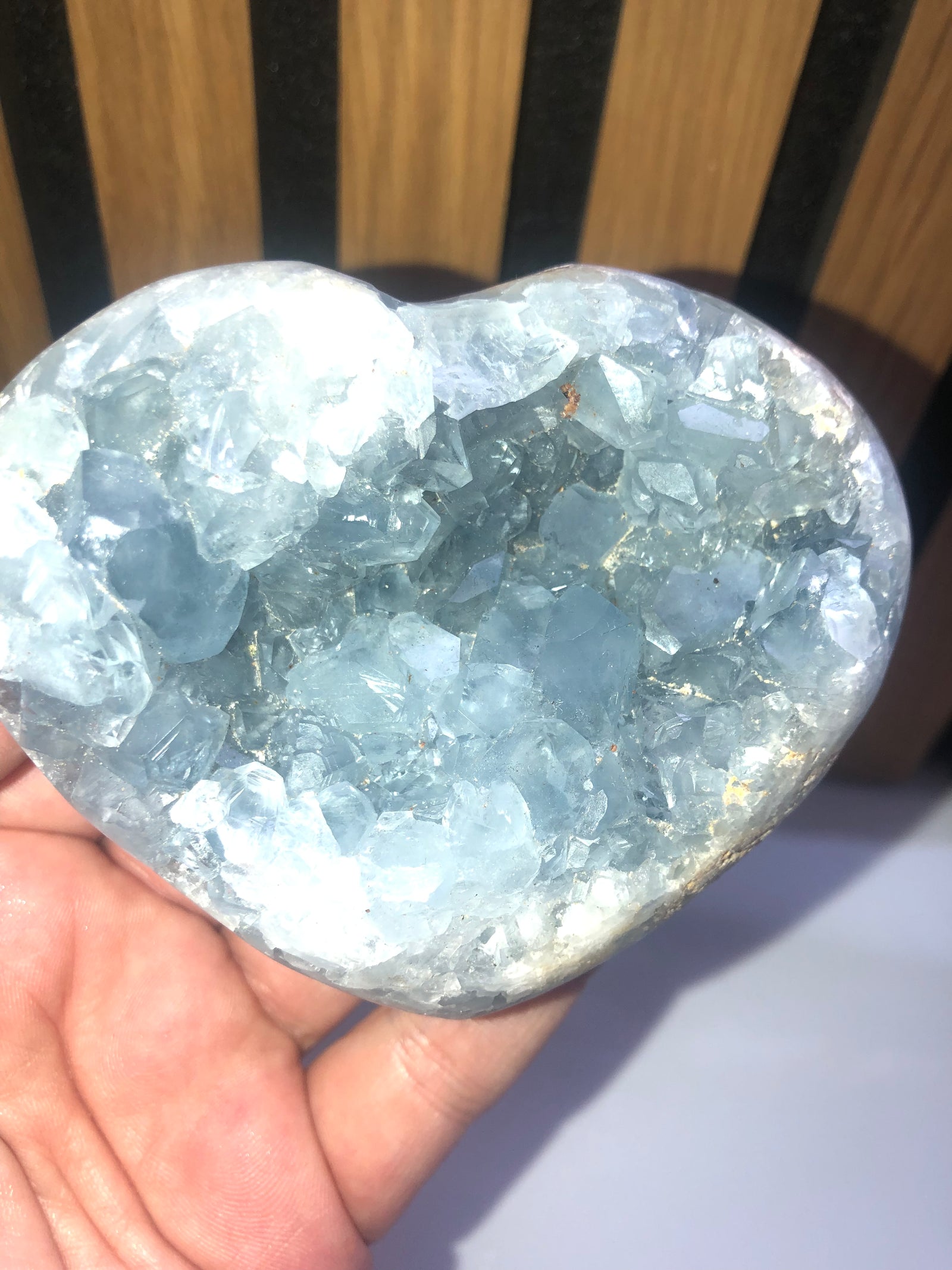 Celestite heart