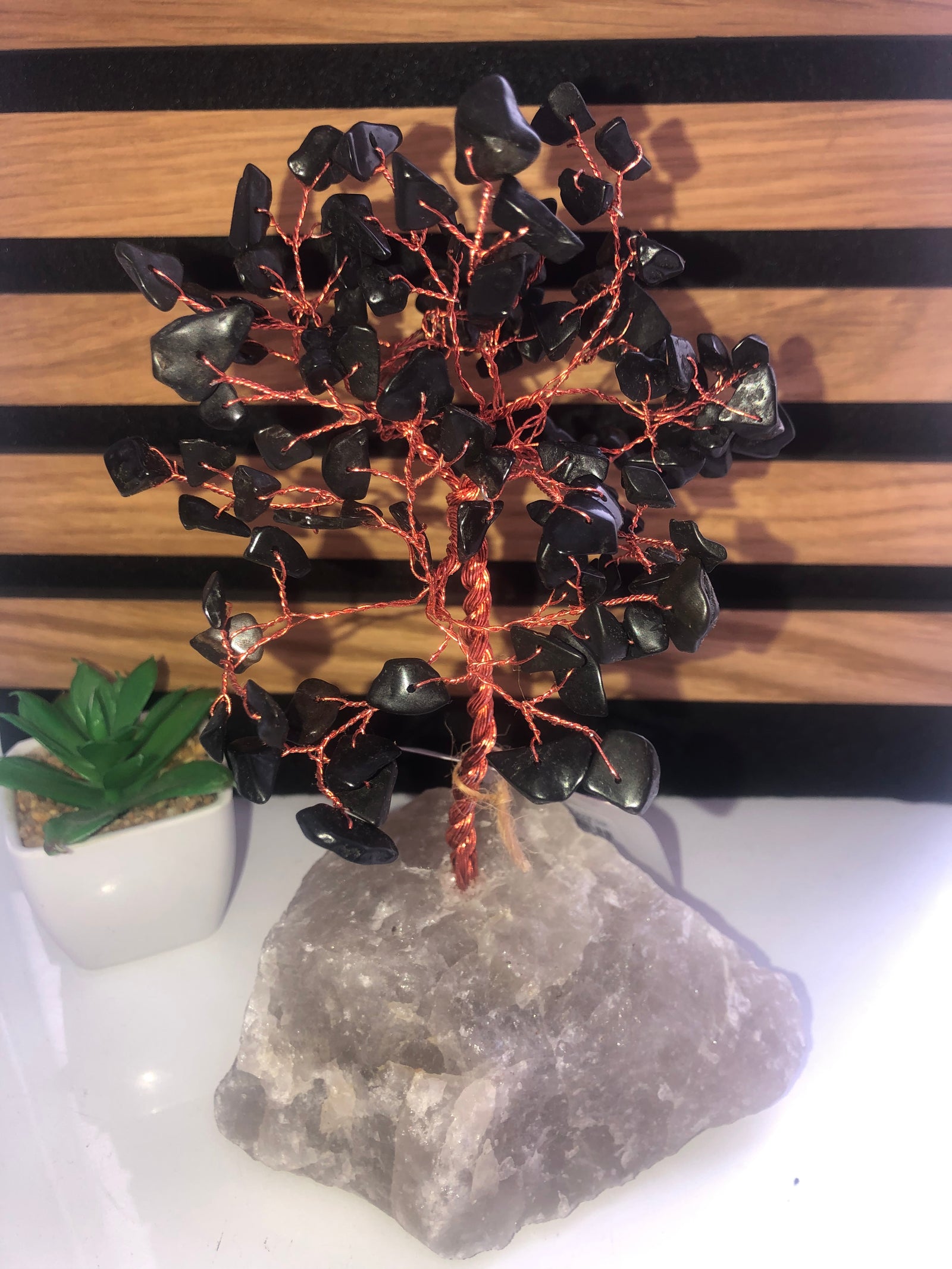 Black tourmaline gemstone tree