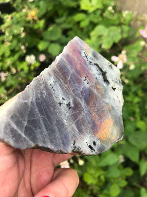 Polished/raw labradorite Freeform