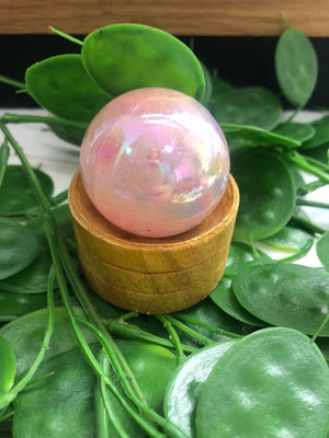 Aura Rose Quartz Spheres