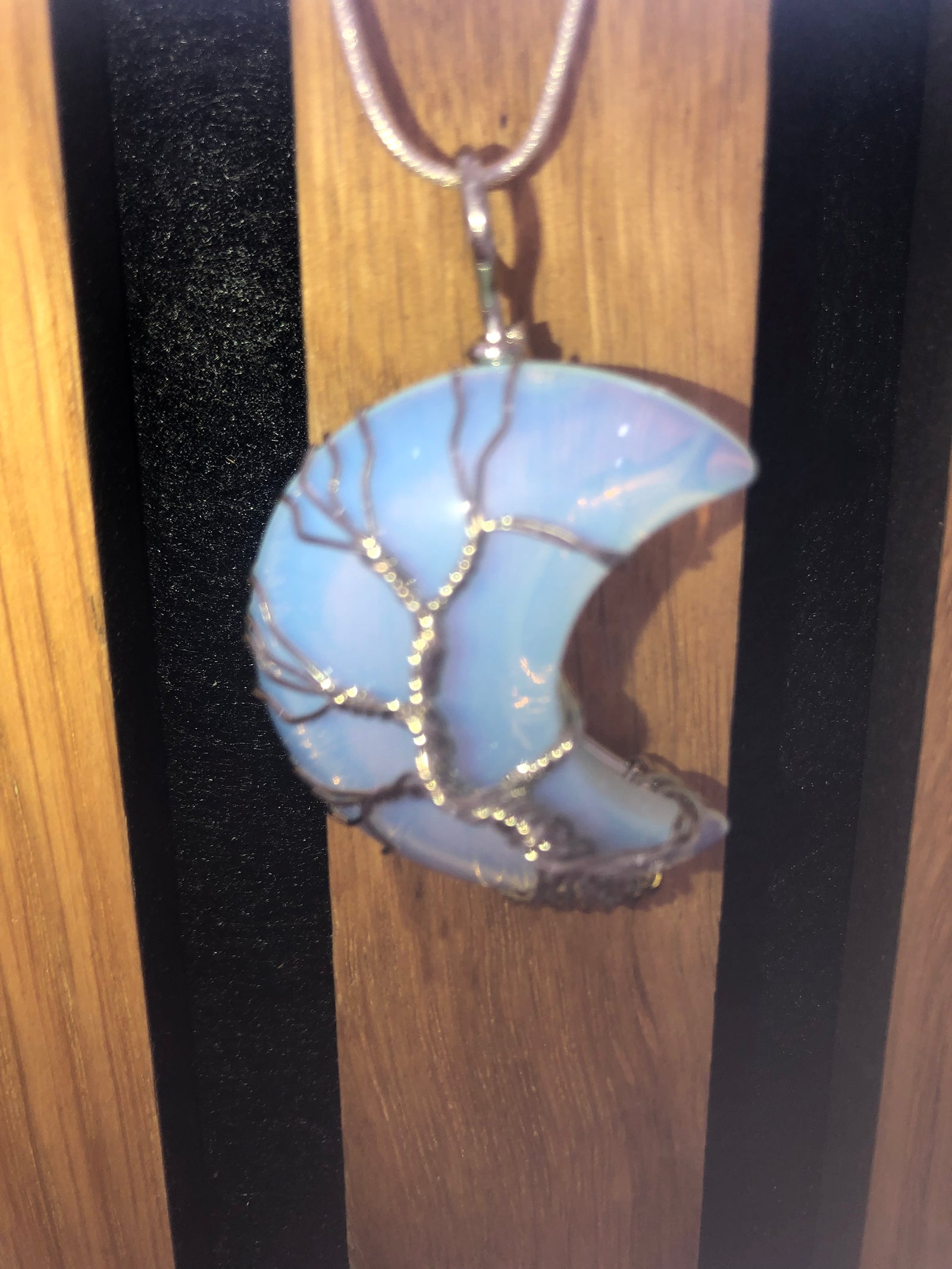 Opalite moon necklace