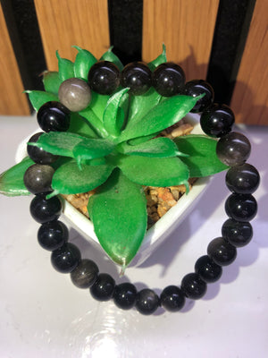 Silver sheen obsidian